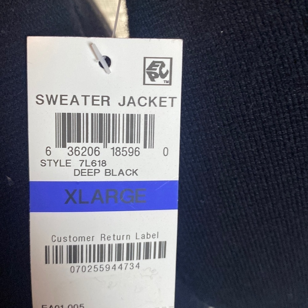Alfani Sweater Jacket Deep Black sz XL NWT - Picture 9 of 9